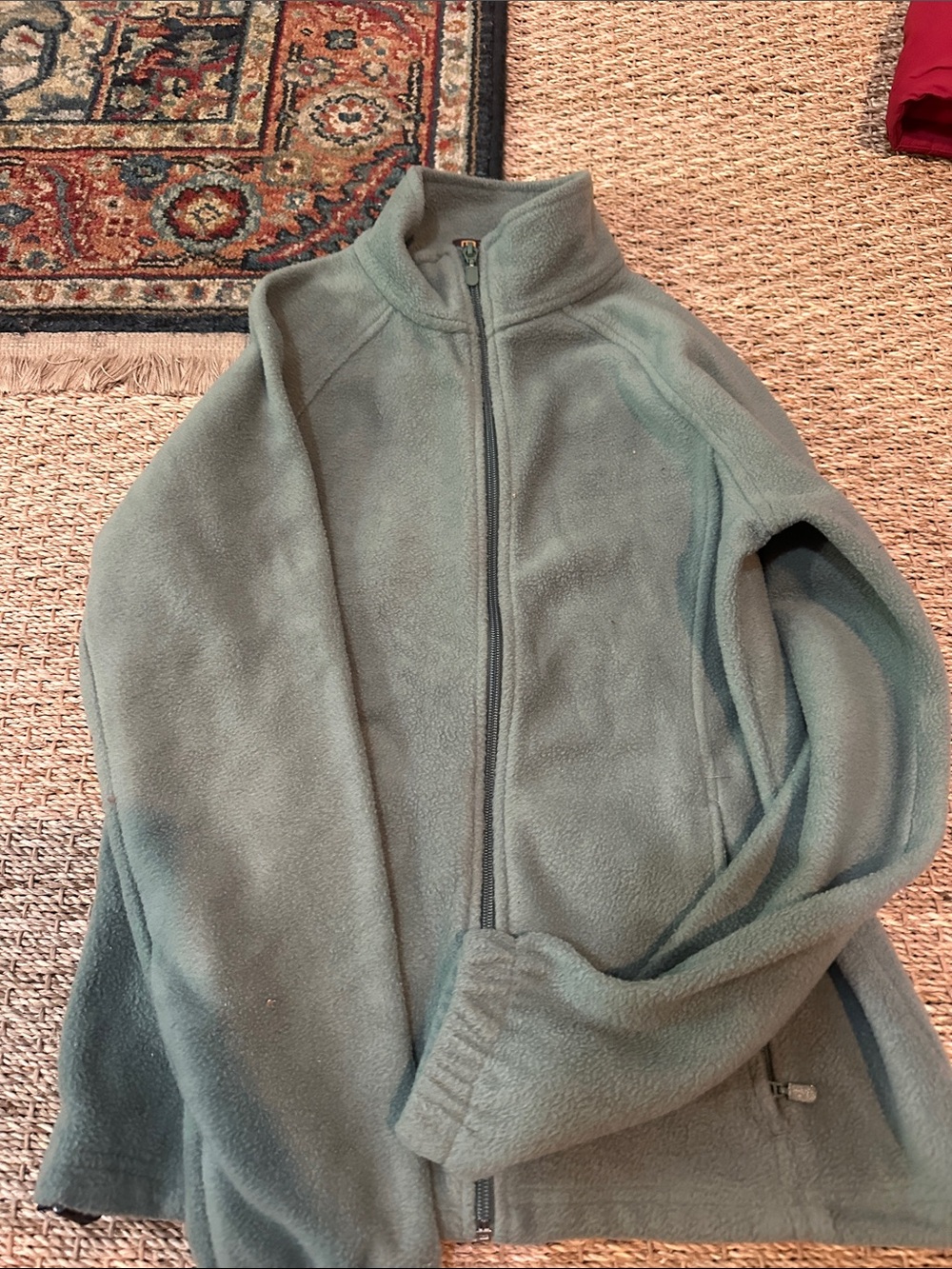 Kids Light Green Teddy Fleece Jacket - Cozy Full-Zip